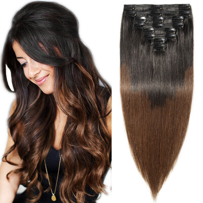 

100 Remy Human Hair Real Thick Women Girls Long Straight Full Head Hair Extension Clip In Hair Extension