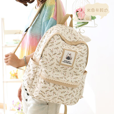 

Canvas shoulder bag girl high school students bag junior high school students Korean version of the tide backpack Sen department s