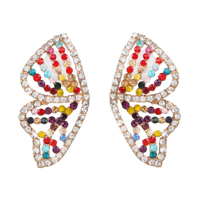 

2019 New Colorful Flower Big Brand Design Luxury Starburst Pendant Crystal Drop Earrings Gem Statement Jewelry