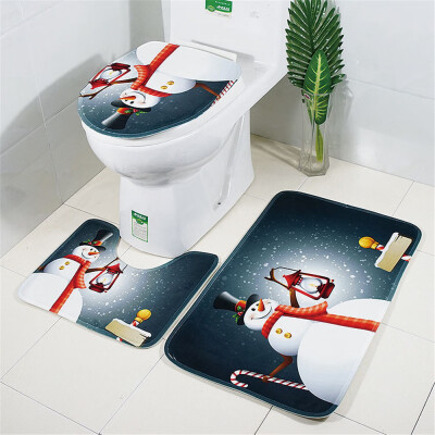 

Tailored 3pcs Christmas Suction Grip Bath Mat Bathroom Kitchen Carpet Doormats Decor