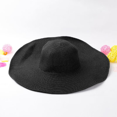 

Fashion Cute Women Summer Straw Beach Hat Wide Large Brim Foldable Sun Hat Rose