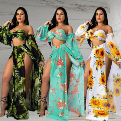 

Women Bikini Cover Up Swimwear Sheer Beach Maxi Wrap Skirt Sarong Bikini Set