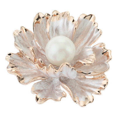 

Red Peony Flower Brooches Women Mens Metal Simulated Pearl Elegant Party Banquet Weddings Brooch Gifts