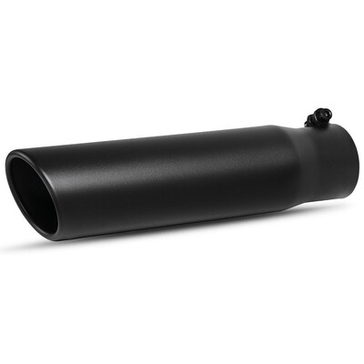 

25 Inch Inlet Black Exhaust Tip 25" x 3" x 12" Universal Clamp On Diesel Exhaust Tailpipe Tip