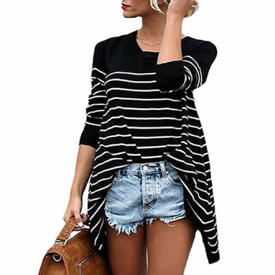 

Stripe Stitching Long Sleeved Lady T-Shirt