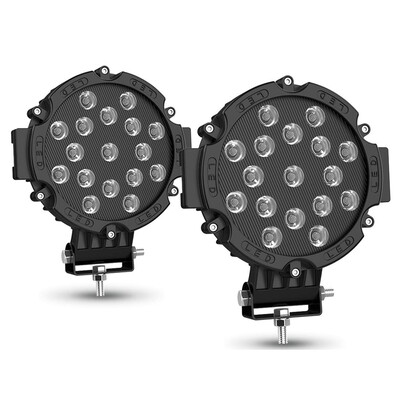 

2pcs 7inch 51W Led Work Lights Offroad Bumper Fog Pods Round Tractor ATV 4WD SUV