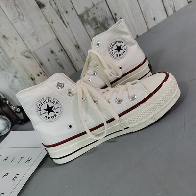 

Thick-soled high-top canvas shoes female students wild Korean version 2019 new Harajuku style flat bottom shoes women
