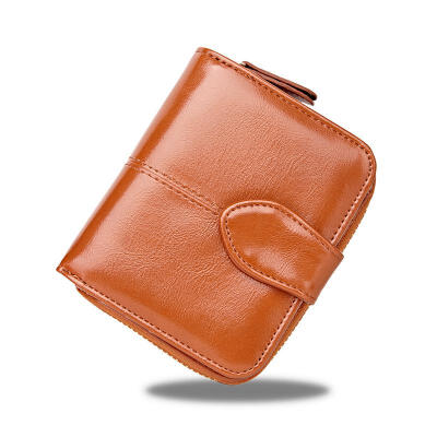 

PU Leather Zipper Wallet Short Coin Purse Card Holder Bag For Women