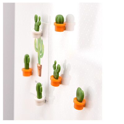 

〖Follure〗Cactus Refrigerator Stickers Green Plant Magnetic Buckle Magnetic Stickers 6 PC