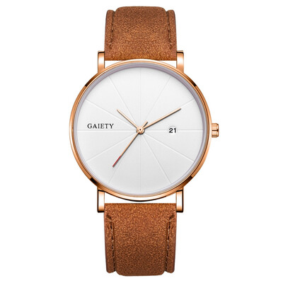 

Gobestart Fashion Simple Simple Casual Calendar Business Leather With Strap Mens Watch