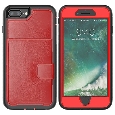 

MOONCASE Samsung Galaxy S9 three anti-holster card holder series - red