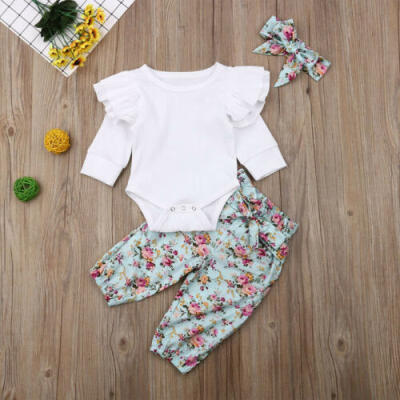 

Newborn Kid Baby Girl Floral Clothes Jumpsuit Romper Bodysuit Tops Pants Outfit