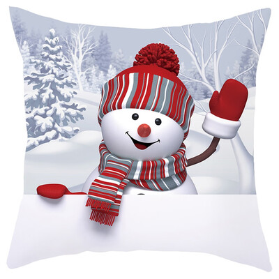 

Siaonvr Christmas Sofa Pillow Case 3D Snowman Cushion Cover Decorative Covers