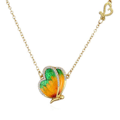 

Fashion Heart butterfly Pendant Necklaces for women men gold link chain Jewelry Accessories