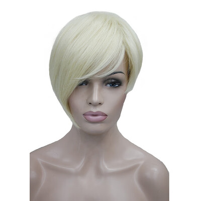 

StrongBeauty Short Soft Asymmetrical Brown Blonde Mix Wig heat freindy Full wig COLOUR CHOICES