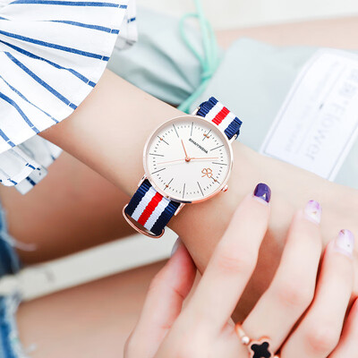 

Canvas watch female student simple Korean version of the trend of waterproof ulzzang casual atmosphere small fresh&versat