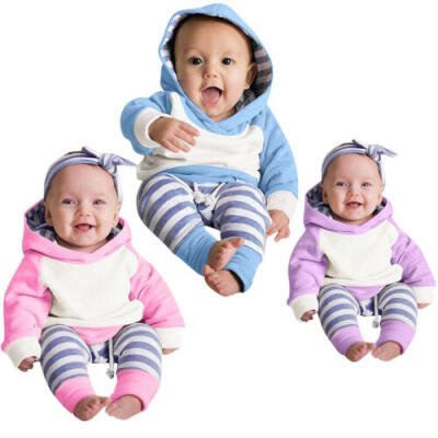 

Newborn Baby Girls Boy Clothes Hooded Tops Pants Autumn Outfits Sets Tracksuit