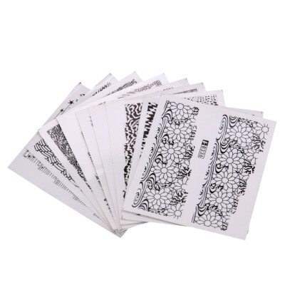 

48pcs Nail Art Sexy Black Lace Flower Sticker Decal UV Gel Polish Manicure