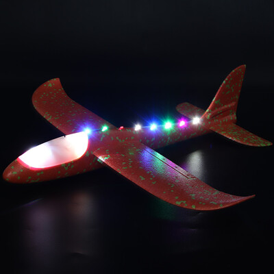

Gobestart Foam Throwing Glider Airplane LED Night Flying Aircraft Toy Airplane Model Gift