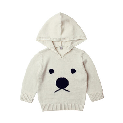 

Newborn Infant Baby Boys Girls Cartoon Bear Knitted Hooded Tops Sweater Outfits