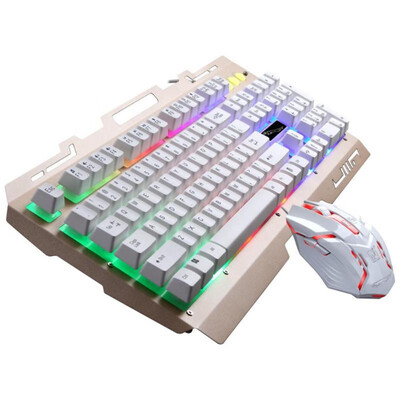

G700 USB Wired Mechanical Feel Metal Keyboard LED Optical Gaming Mouse Set
