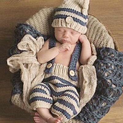 

Newborn Baby Sweater Suits Girl Boy Photography Crochet Knit Costume Props