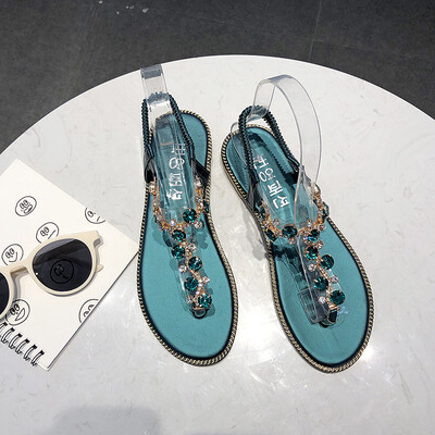 

Sandals Daughter Summer Fairy Wind Flat Bottom Student Toe Sandals Seaside Anti-skid Beach Shoes