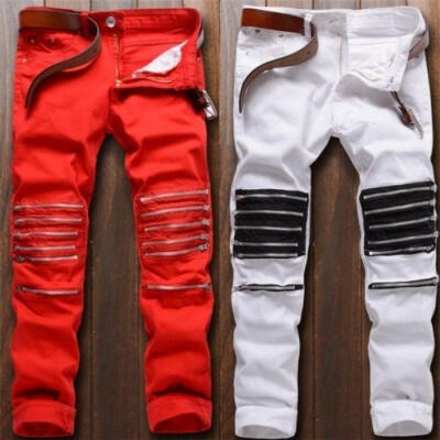 

2018 Men&acutes Fashion Skinny Dancer Casual Zipper Slim Fit Long Pants