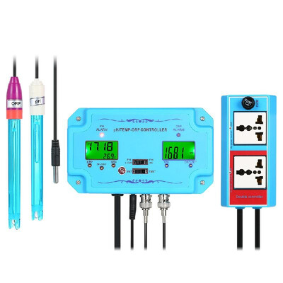 

Professional 3 in 1 pHORPTEMP Controller Water Quality Detector with Separate Relays Repleaceable Electrode BNC Type Probe Water