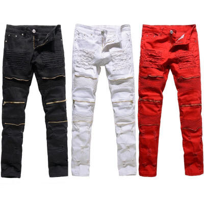 

Fashion Classic Men&39s Slim Fit Straight Biker Jeans Trousers Casual Pants Lot