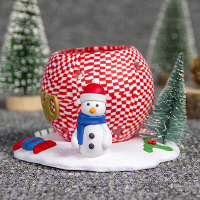 

Christmas Three-dimensional Decoration Candlesticks Soft Ceramic Candle Holders