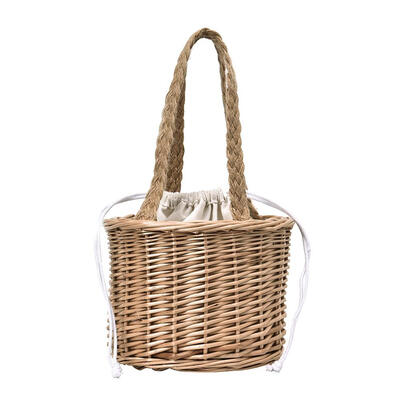 

Summer Beach Straw Basket Casual Top-handle Bags Women Shoulder Handbags