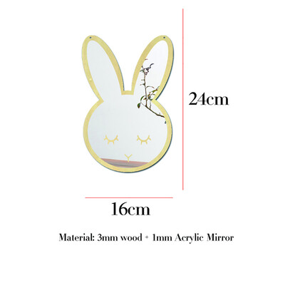 

Toponeto Nordic Wood Acrylic Mirror Cartoon Wall Camera Props Kids Room Wall Decoration A