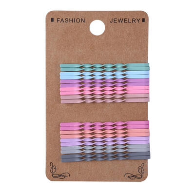 

Colorful Metal Hair Clip for Girl Barrette Wave Flat Curved Hairpin Styling