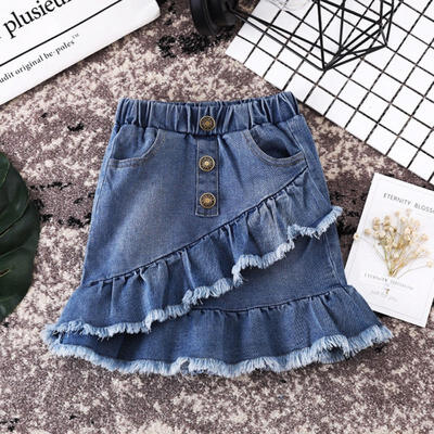 

Boutique Toddler Kids Girls Blue Denim Mini Skirt Short Dress Jeans Skirt 1-6T
