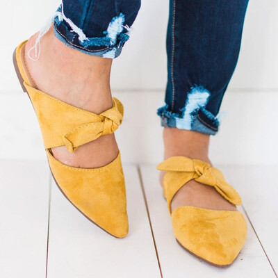 

Rose Women Summer Casual Pointed Bow Slippers Shoes Beach Slippers Sandals Shoes