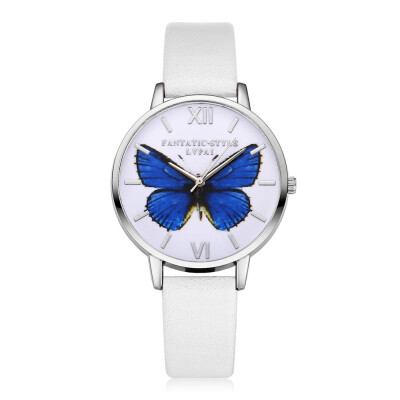 

LVPAI New Silver Butterfly Women Watches Brand Luxury Rose Gold Round Fashion Popular Wristwatch Female Quartz Watch Women 533