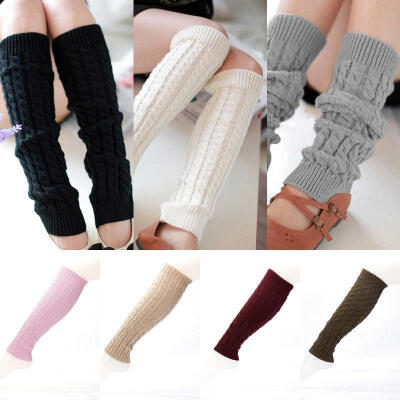 

Women Winter Warm Knit High Knee Leg Warmers Crochet Leggings Boot Socks Slouch