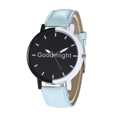 

Good Night Two-Color Patchwork Pattern Quartz Womens Watches Bayan Kol Saaty Fashion Montre Femme Acier Inoxydable Clock