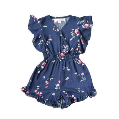 

USA Newborn Baby Girls Ruffle Floral Short Sleeve Romper Jumpsuit Sunsuit Outfit