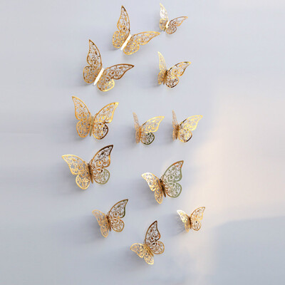 

12pcs 3D Butterflies Hollow DIY Home Decor Wall Sticker
