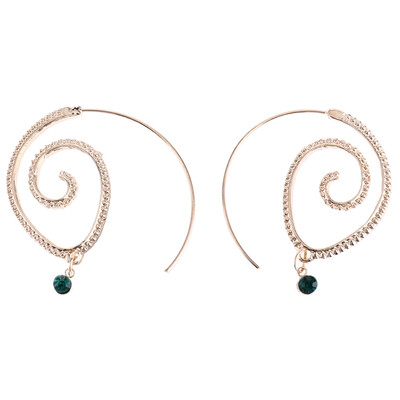 

New Design Silver Gold Color Alloy Spiral Heart Vortex Exaggerated Whirlpool Gear Earrings For Women Ear Jewelry