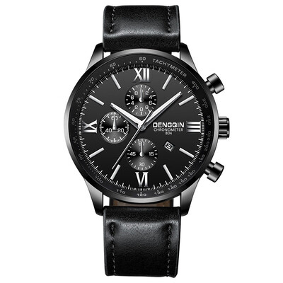

Gobestart Mens Leather Military Casual Analog Quartz Date Wrist Watch Business Watches