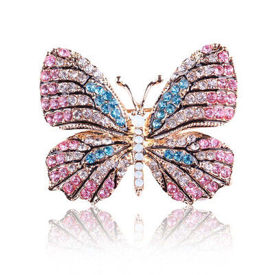 

Women Fashion Colorful Rhinestone Crystal Cute Butterfly Brooch Pins Ladies Exquisite Accessories