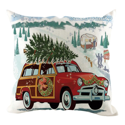 

Siaonvr Christmas Pillow Cover Pillowcases Decorative Sofa Cushion Cover Home Decoration