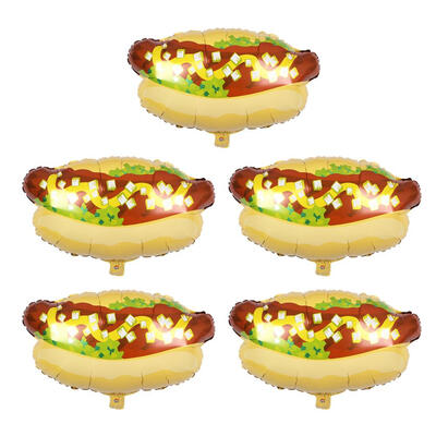

1pc5pcsbag Aluminum Film Balloon Big Hamburger Balloon for Festival Decor