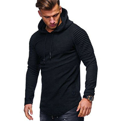 

Mens PULLOVER HOODIE Shirts Hooded Tee Sweatshirt Heavy Casual Muscle Fashion