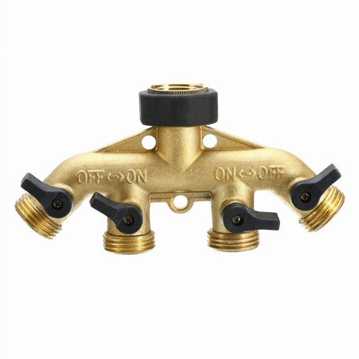 

Gobestart Garden Hose Splitter 4 Way Tap Hose Connectors Water Distributor Switch Valve