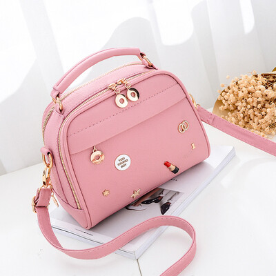 

Summer handbag 2018 new tide handbag Korean version of the wild Messenger bag female personality zipper shoulder small round bag