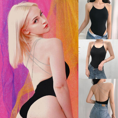 

Starmoon Sexy Womens Wear Sleeveless Solid Turtleneck top Jumpsuit Bodysuit Blouse